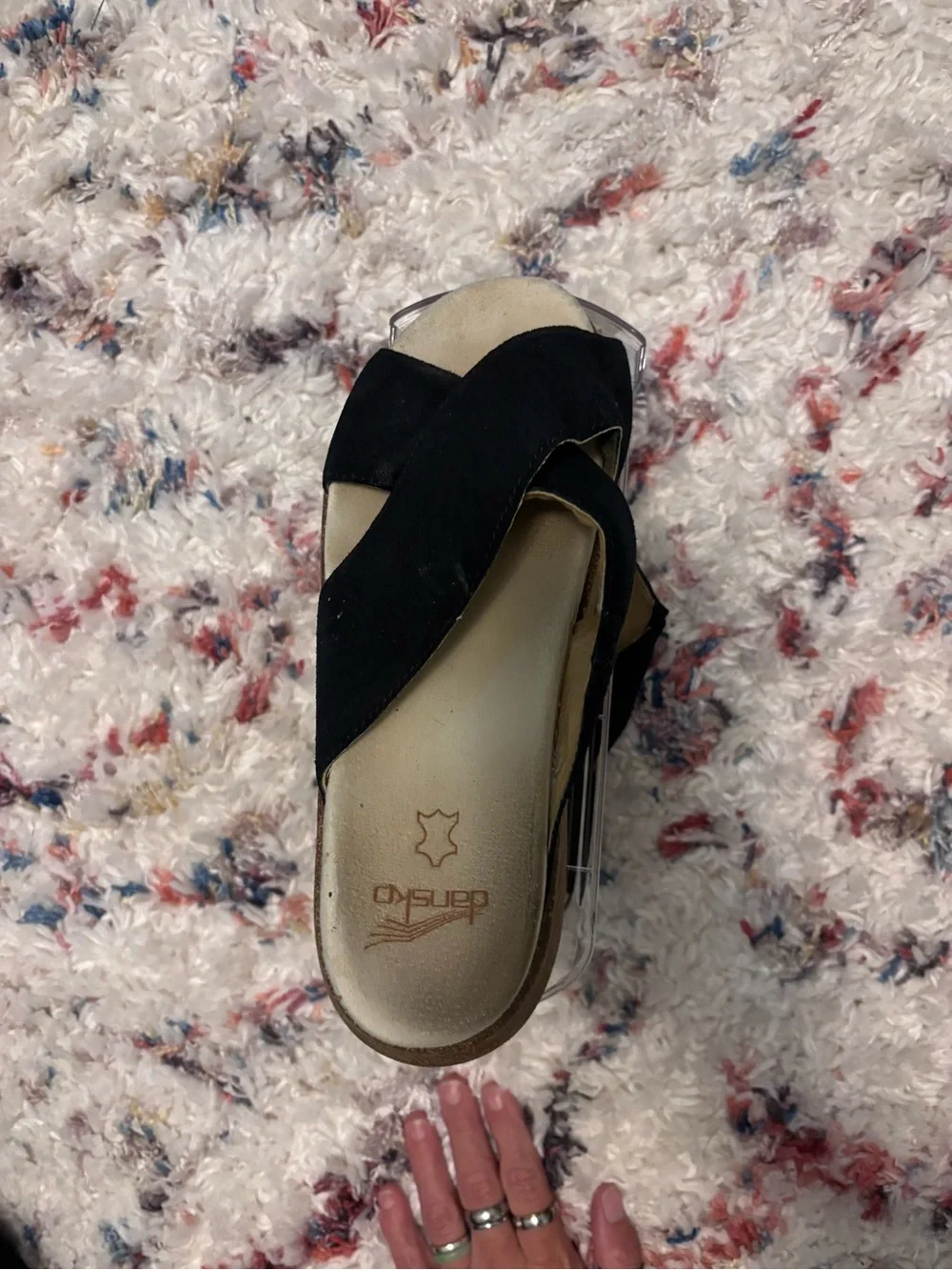 Dansko Women’s Black Crisscross Platform Sandals Size 39